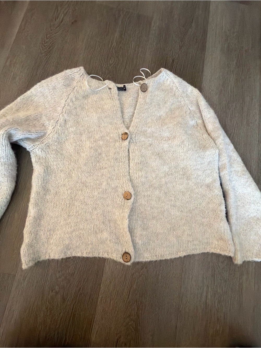 Simon’s made in Italy wool blend gray Button-Front Women’s Cardigan Sweater